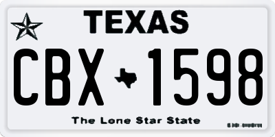 TX license plate CBX1598