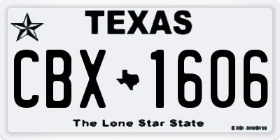 TX license plate CBX1606