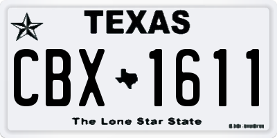 TX license plate CBX1611