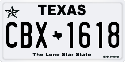 TX license plate CBX1618