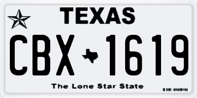 TX license plate CBX1619