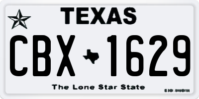 TX license plate CBX1629