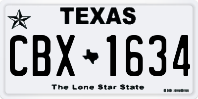 TX license plate CBX1634