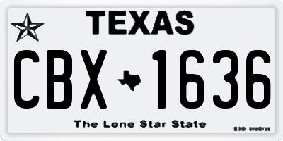 TX license plate CBX1636