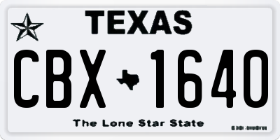 TX license plate CBX1640