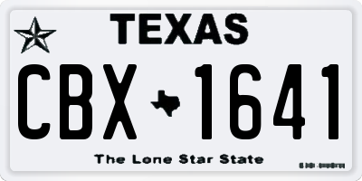 TX license plate CBX1641