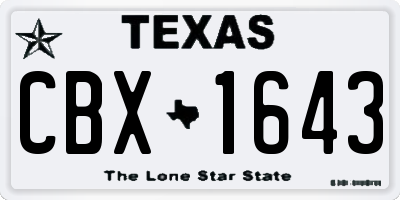 TX license plate CBX1643