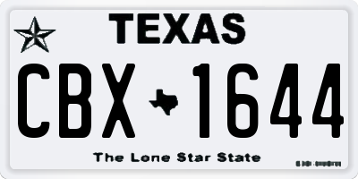 TX license plate CBX1644
