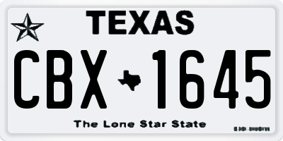 TX license plate CBX1645