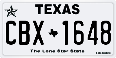 TX license plate CBX1648
