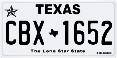 TX license plate CBX1652