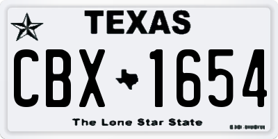 TX license plate CBX1654