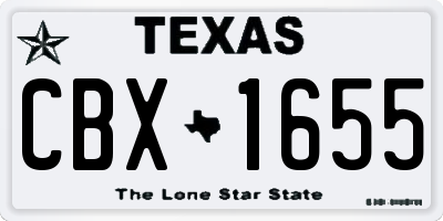 TX license plate CBX1655