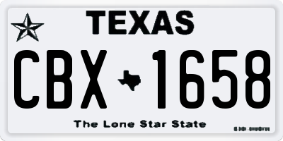 TX license plate CBX1658