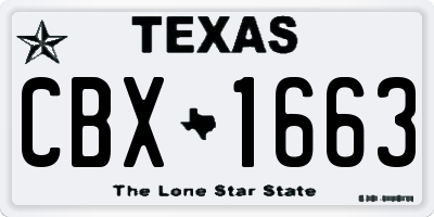 TX license plate CBX1663