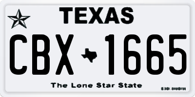TX license plate CBX1665