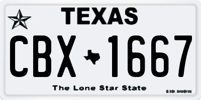 TX license plate CBX1667