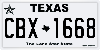TX license plate CBX1668