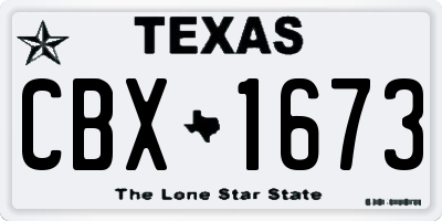 TX license plate CBX1673