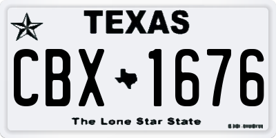 TX license plate CBX1676