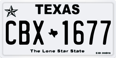 TX license plate CBX1677