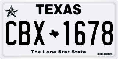 TX license plate CBX1678