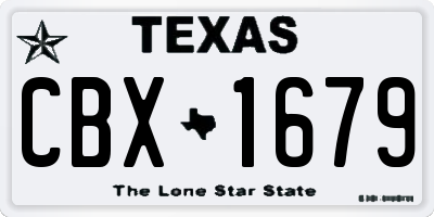 TX license plate CBX1679