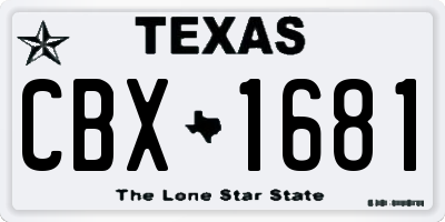 TX license plate CBX1681