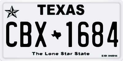 TX license plate CBX1684