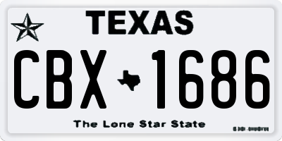 TX license plate CBX1686