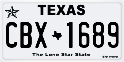TX license plate CBX1689