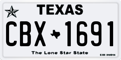 TX license plate CBX1691