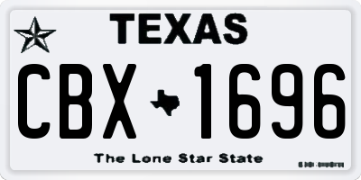 TX license plate CBX1696