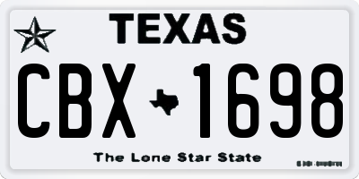 TX license plate CBX1698