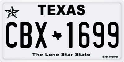 TX license plate CBX1699