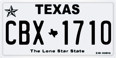 TX license plate CBX1710