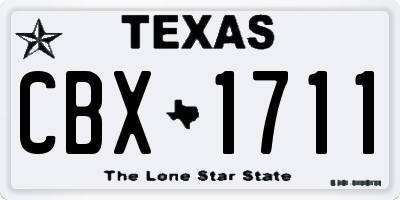 TX license plate CBX1711