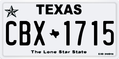 TX license plate CBX1715