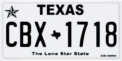 TX license plate CBX1718