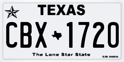 TX license plate CBX1720