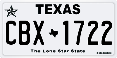 TX license plate CBX1722