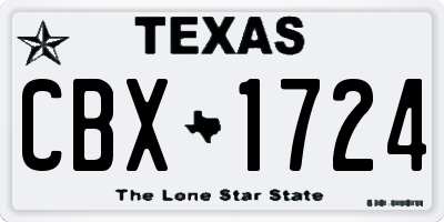 TX license plate CBX1724