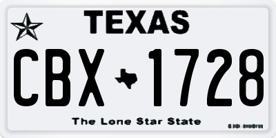 TX license plate CBX1728