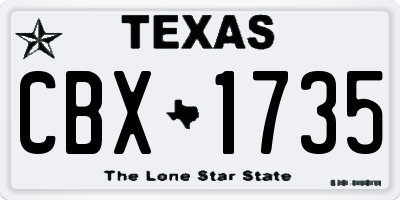 TX license plate CBX1735