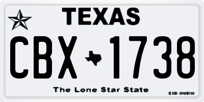 TX license plate CBX1738