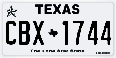 TX license plate CBX1744
