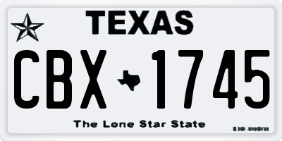 TX license plate CBX1745