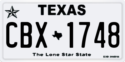 TX license plate CBX1748
