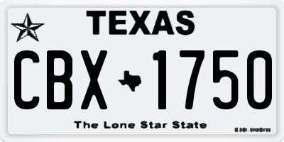 TX license plate CBX1750