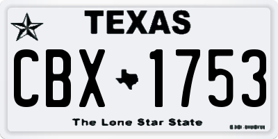 TX license plate CBX1753